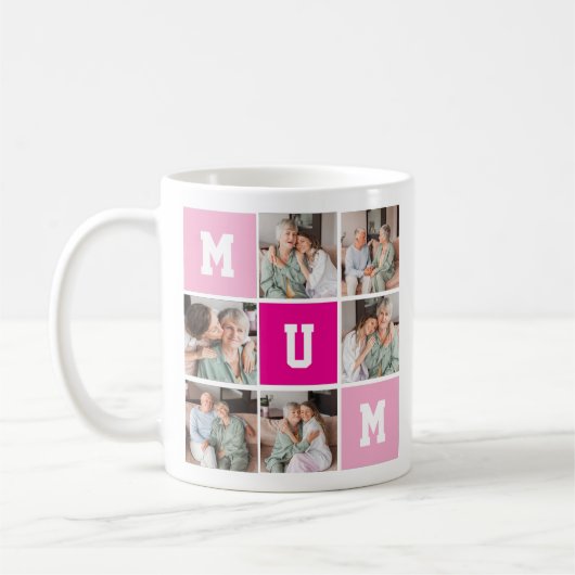 Mother’s Day Personalized Photo Collage Mug (Gauche)