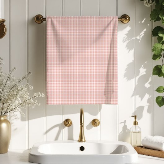 Mother’s Day Towel Elegant Rose Gold Plaid