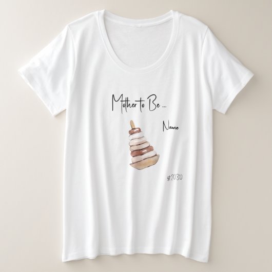 Mother-to-Be Boho Baby Shower Plus Size T-Shirt (Design devant)