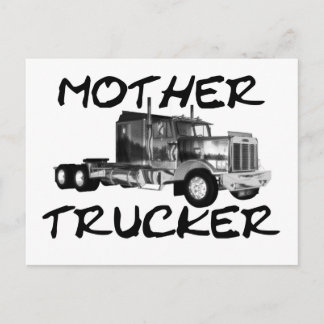 MOTHER TRUCKER - ZWART EN WITTE BRIEFKAART