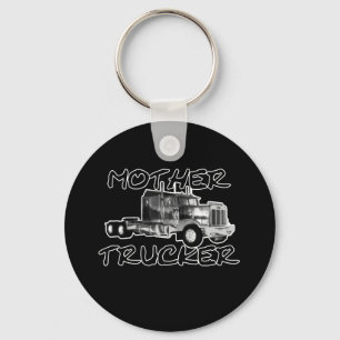 MOTHER TRUCKER - ZWART EN WITTE SLEUTELHANGER
