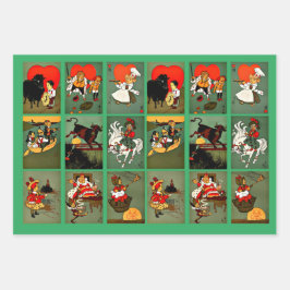 Mothergoose Nursery Rhymes Fairytale Art Inpakpapier Vel