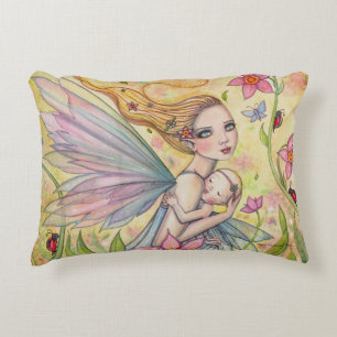 Motherhood Fairy Moeder en Baby Illustratie Decoratief Kussen