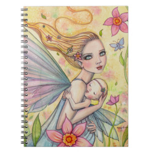 Motherhood Fairy Moeder en Baby Illustratie Notitieboek