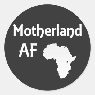 Motherland AF African Roots Pride Ronde Sticker