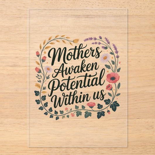 Mothers Awaken Potential Within Us Acryl Uitnodigingen (Voorkant)