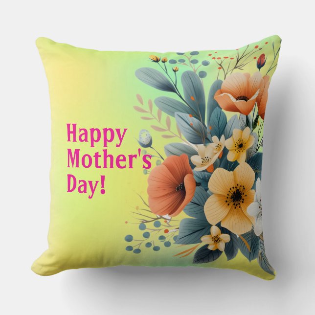 Mother's Day Boho Flowers Clipart-61983 Kussen (Voorkant)