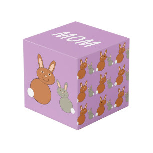 Mothers Day Bunnies Photo personnalisée Cube