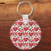 Mother's day cherry bow pattern gift  sleutelhanger (Voorkant)