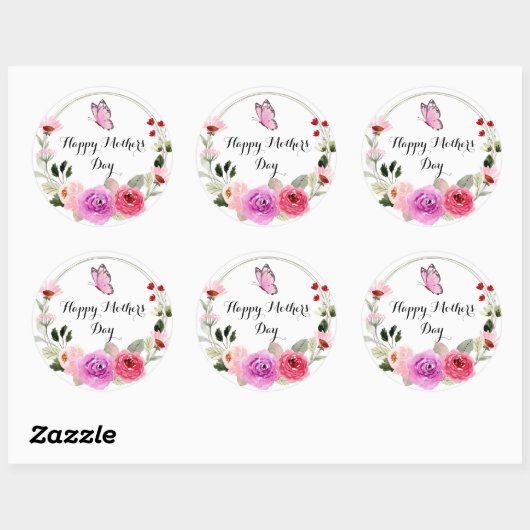 Mothers day Circle sticker (Feuille)