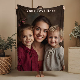 Mothers Day Fleece Blanket Custom Photo Text Gifts