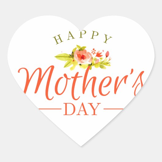 Mother's day flowers hart sticker (Voorkant)