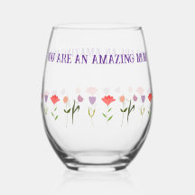 Mother's Day Glass with Warm Sentimental Quote 