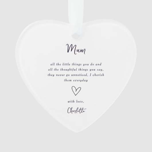 Mother's Day Heart Keepsake Ornament (devant)
