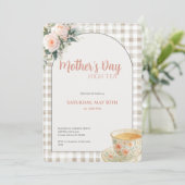 Mother's Day High Tea Invitation Floral Tea Party (Debout devant)