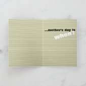 ......mother's day is WHEN? GREETING CARD Kaart (Binnen)