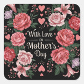 Mother's Day Love Vierkante Sticker (Voorkant)