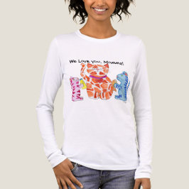 Mother's Day Momma Cat and Kittens Tri-Blend Shirt