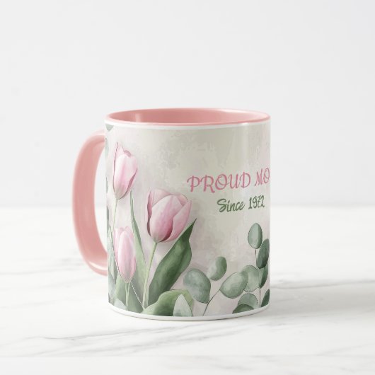 Mother's Day Mug Text "MOM" "Since 1972" (Devant gauche)