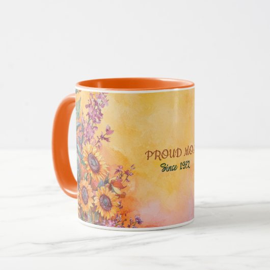 Mother's Day Mug Text "MOM" "Since 1972" (Devant gauche)