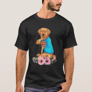 Mother's Day Tattoo I Love Mom Golden Retriever Ta T-shirt
