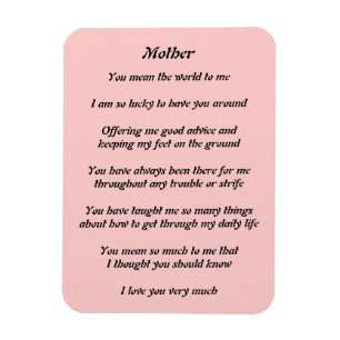 Mothers Poem Magnet Magneet