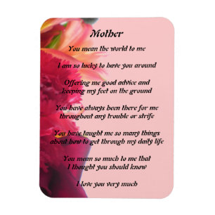 Mothers Poem Magnet Magneet