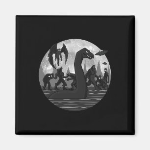 Mothman Bigfoot Loch Ness Monster Aliens Ufo Fun C Magneet