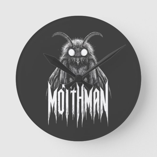 Mothman Cryptid Horror Gothic Paranormal Creature  Ronde Klok (Voorkant)