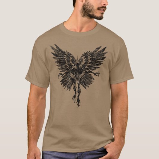 Mothman Cryptid Ringer Tee Shirt (Voorkant)