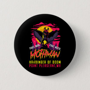 Mothman Fun Cryptid Harbinger Part Man Part Moth Ronde Button 5,7 Cm