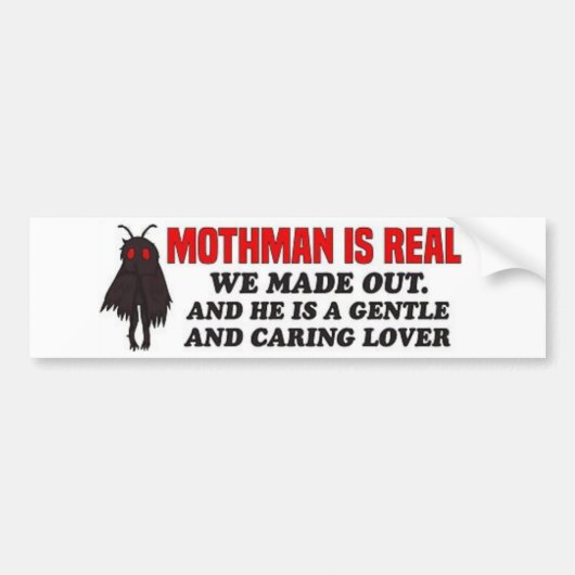 Mothman is echt We hebben een grappige Mothman bum Bumpersticker (Voorkant)