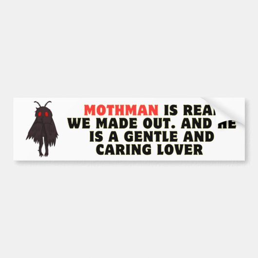 Mothman is echt we hebben grappig gemaakt bumpersticker (Voorkant)