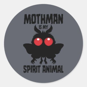 Mothman Is Mijn Geestdier Silhouet Ronde Sticker