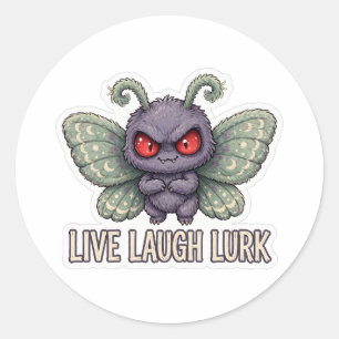 Mothman Leef Lach Loer Schattig Cryptid Ronde Stic Sticker