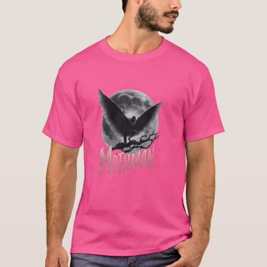 Mothman Mythical Creature Moonlit Design T-shirt (Voorkant)
