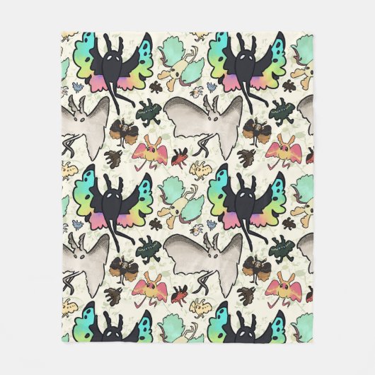 Mothman Pattern Fleece Deken (Voorkant)