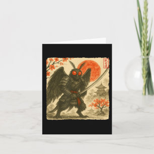 Mothman Samurai Japans krijgerkostuum Sumi-e Ar Kaart