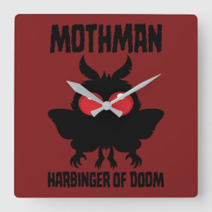 Mothman - Schattig Voorgevoel van de Ondergang Vierkante Klok