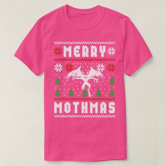 Mothman Ugly KerstSweater Merry Mothmas T-shirt (Design voorkant)