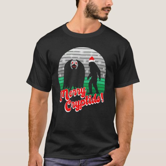 Mothman Yeti Kerstcryptid T-shirt (Voorkant)