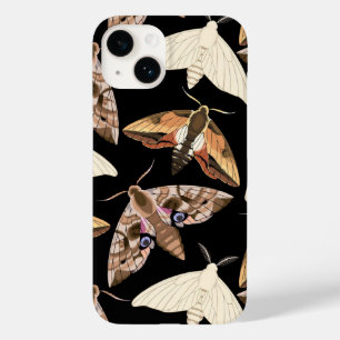 Moths on Black Case-Mate iPhone 14 Hoesje