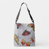 Moths on hydrangea crossbody tas (Achterkant)