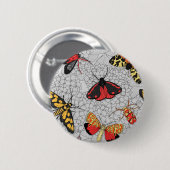 Moths on hydrangea ronde button 5,7 cm (Voorkant /achterkant)