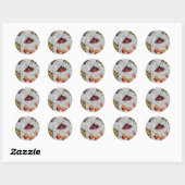 Moths on hydrangea ronde sticker (Vel)