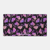Moths Paarse Black Mystical Pattern Aangepaste naa Bureaumat (Voorkant)