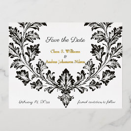 motief bruiloft, Save the Date, Folie Uitnodiging Briefkaart