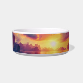 Motief van een epische rode zonsondergang voerbakje