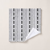 Motif à bande noir et blanc moderne Boho (Gant de toilette)