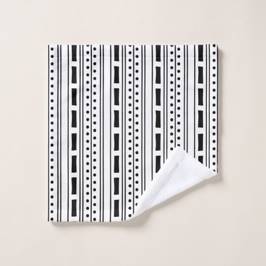 Motif à bande noir et blanc moderne Boho (Gant de toilette)